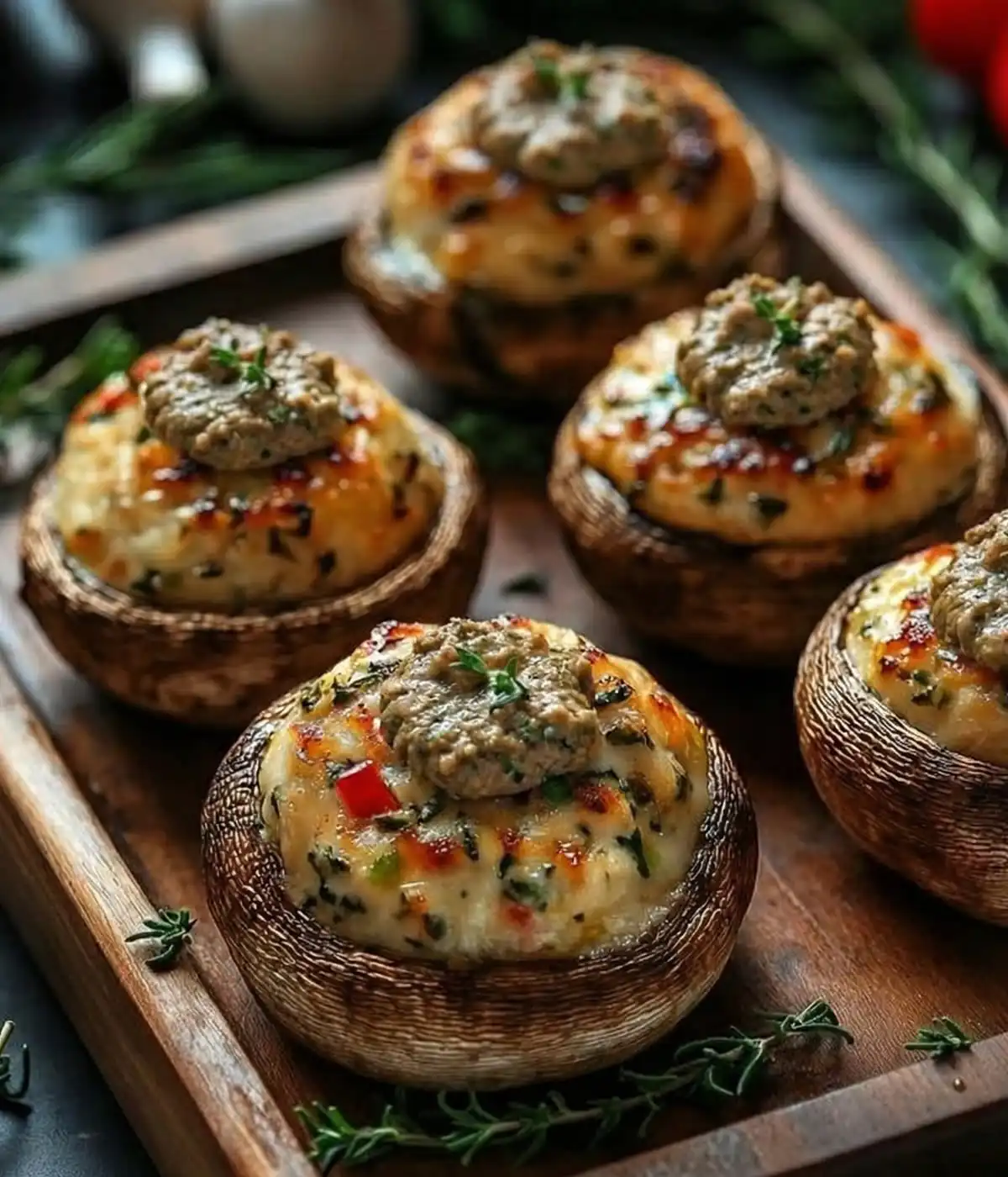 Champiñones gratinados